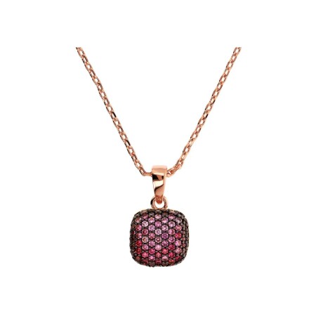 Collier Bronzallure Altissima en métal doré rose à l'or fin 18 carats et zircons