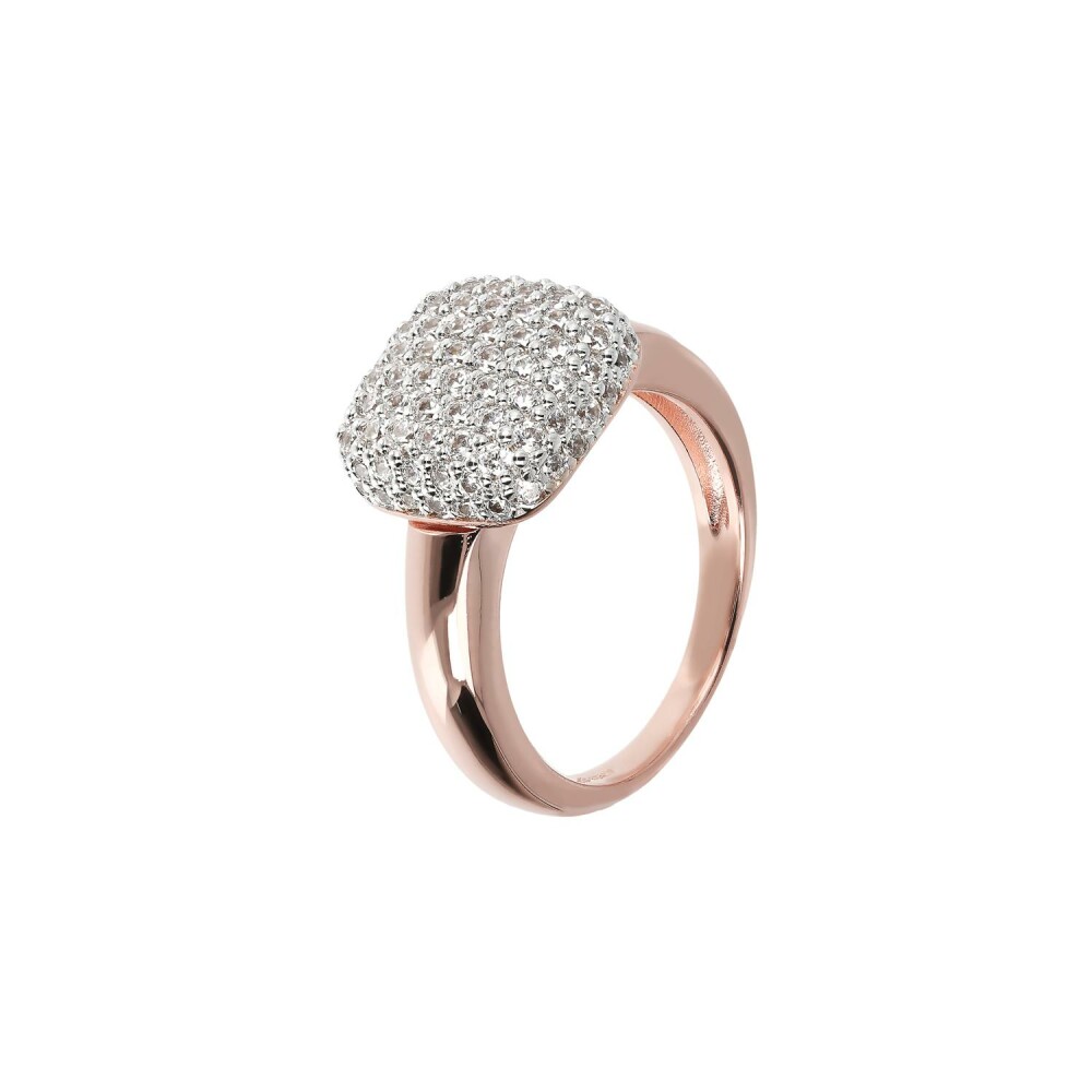 Bague Bronzallure Altissima en métal doré rose à l'or fin 18 carats, taille 54