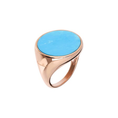 Bague Bronzallure Alba en métal doré rose à l'or fin 18 carats et magnésite, taille 52