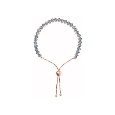Bracelet Bronzallure Miss en métal doré rose à l'or fin 18 carats et zircon