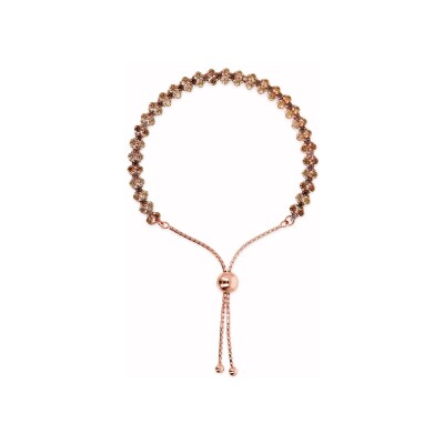Bracelet Bronzallure Miss en métal doré rose à l'or fin 18 carats et zircon