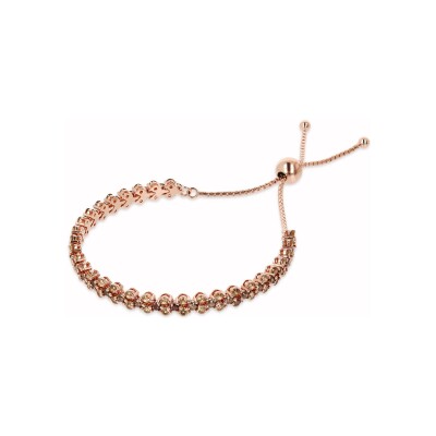 Bracelet Bronzallure Miss en métal doré rose à l'or fin 18 carats et zircon