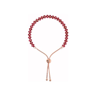 Bracelet Bronzallure Miss en métal doré rose à l'or fin 18 carats et zircon