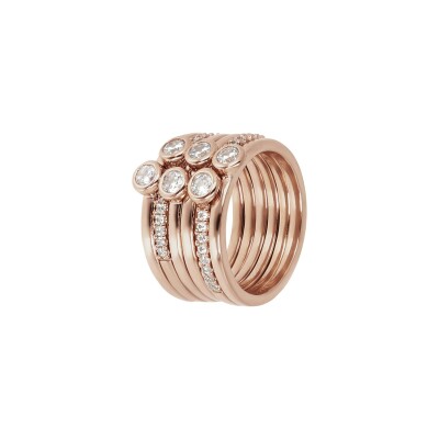 Bague Bronzallure Altissima en métal doré rose à l'or fin 18 carats, taille 54