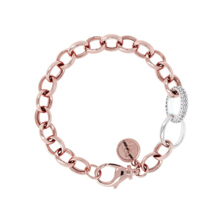 Bracelet Bronzallure Altissima en métal doré rose à l'or fin 18 carats