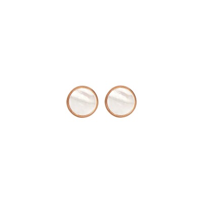 Boucles d'oreilles Bronzallure Alba en métal doré rose à l'or fin 18 carats et nacre
