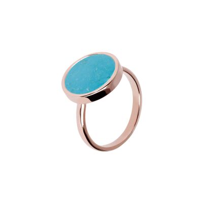 Bague Bronzallure Alba en métal doré rose à l'or fin 18 carats et magnésite, taille 56