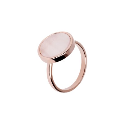Bague Bronzallure Alba en métal doré rose à l'or fin 18 carats et perle, taille 52