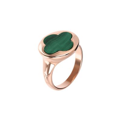 Bague Bronzallure Alba en bronze et malachite, taille 54