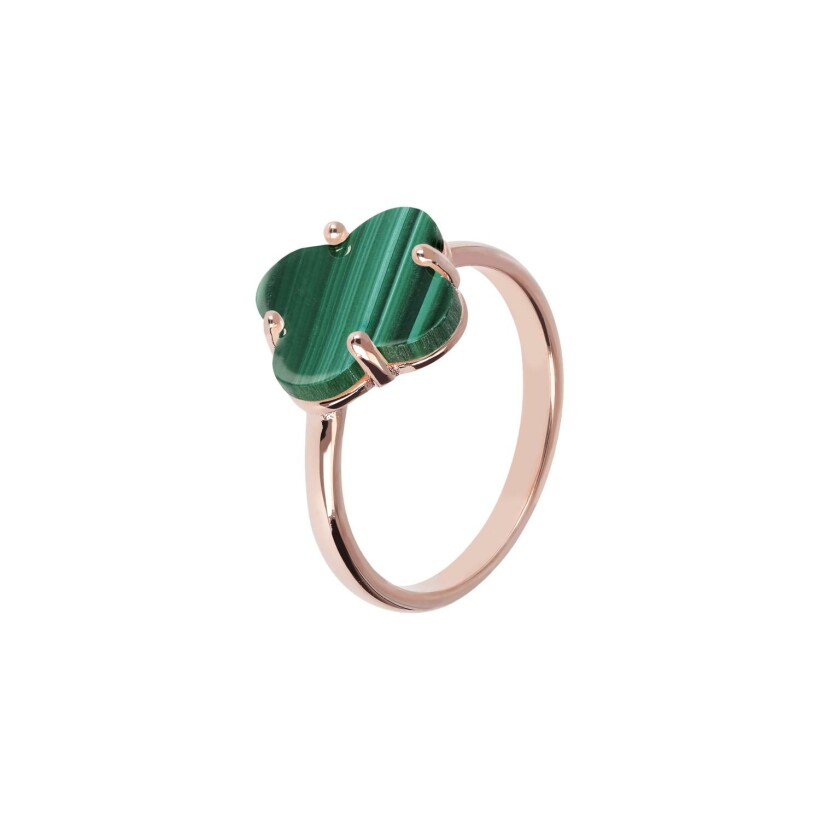 Bague Bronzallure Alba en plaqué or rose et malachite, taille 54