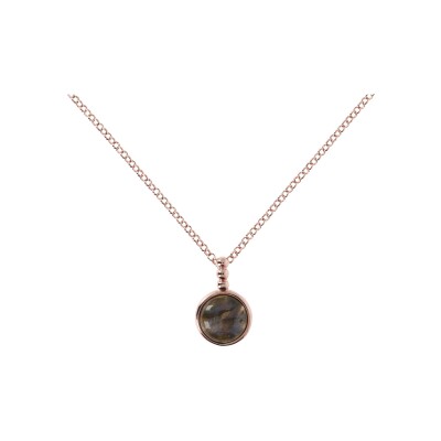 Collier Bronzallure Felicia en métal doré rose et pierre naturelle
