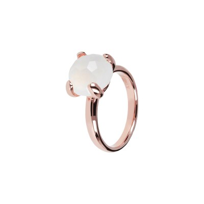 Solitaire Bronzallure Felicia en métal doré rose à l'or fin 18 carats et pierre naturelle, taille 54