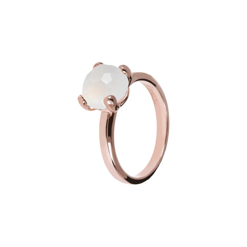 Solitaire Bronzallure Felicia en métal doré rose à l'or fin 18 carats et pierre naturelle, taille 50