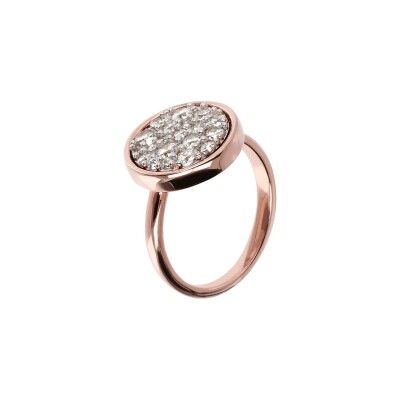 Bague Bronzallure Miss en métal doré rose à l'or fin 18 carats, taille 52