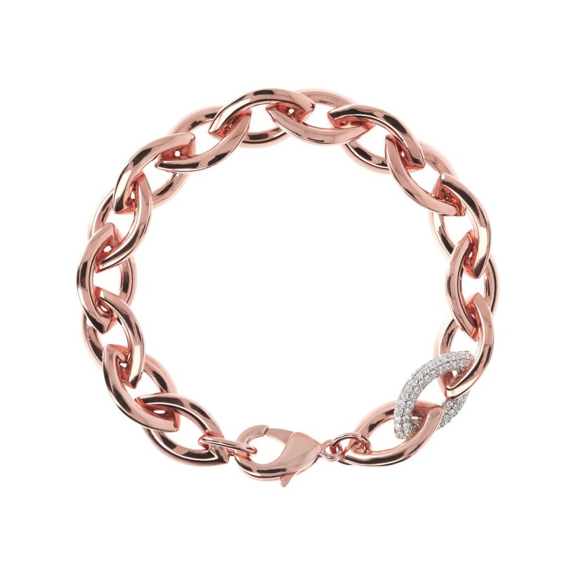 Bracelet Bronzallure Altissima en métal doré rose à l'or fin 18 carats