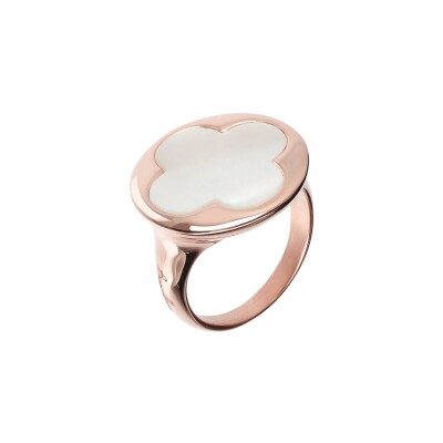 Bague Bronzallure Alba en métal doré rose à l'or fin 18 carats et perle, taille 54