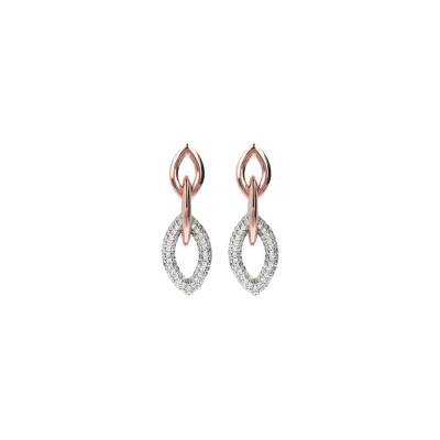 Boucles d'oreilles Bronzallure Altissima en métal doré rose à l'or fin 18 carats