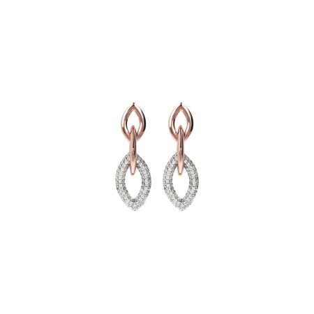 Boucles d'oreilles Bronzallure Altissima en métal doré rose à l'or fin 18 carats