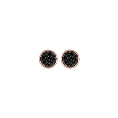 Boucles d'oreilles Bronzallure Altissima en métal doré rose à l'or fin 18 carats et spinelle