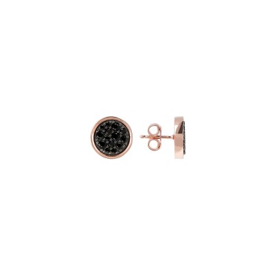 Boucles d'oreilles Bronzallure Altissima en métal doré rose à l'or fin 18 carats et spinelle