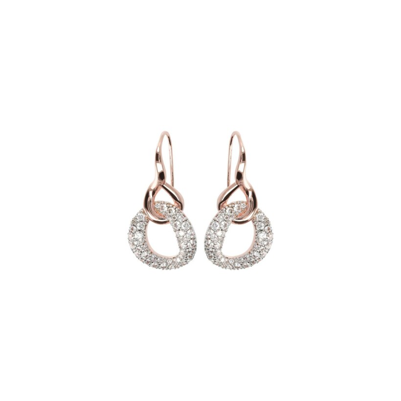 Boucles d'oreilles Bronzallure Altissima en métal doré rose à l'or fin 18 carats