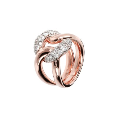 Bague Bronzallure Altissima en métal doré rose à l'or fin 18 carats, taille 54