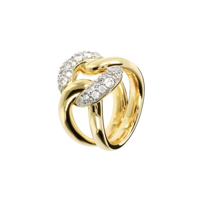Bague Bronzallure Golden en métal doré rose à l'or fin 18 carats et oxydes de zirconium, taille 56
