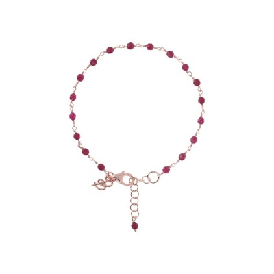 Bracelet Bronzallure Miss en bronze, agate rouge et quartz