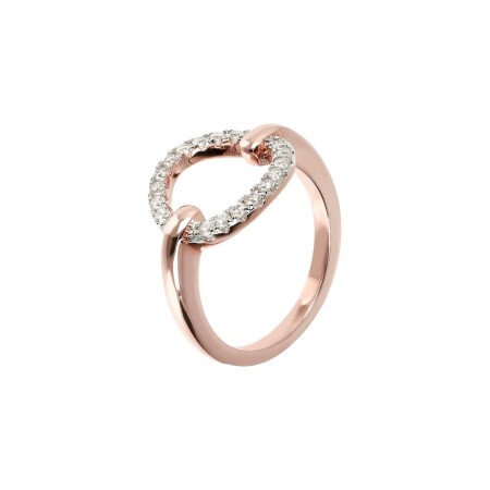 Bague Bronzallure Miss en métal doré rose à l'or fin 18 carats, taille 52