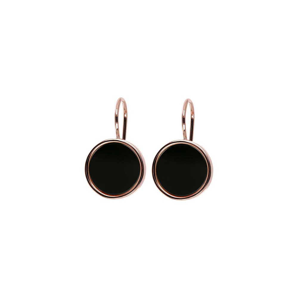 Boucles d'oreilles Bronzallure Alba en bronze et onyx