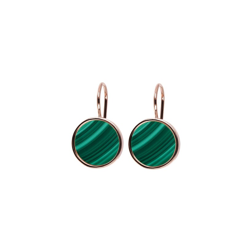 Boucles d'oreilles Bronzallure en bronze et malachites