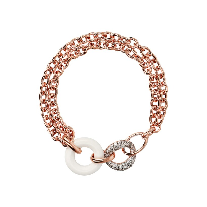 Bracelet Bronzallure en métal doré rose à l'or fin 18 carats