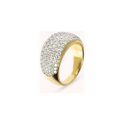 Bague Bronzallure Golden en métal doré à l'or fin 18 carats et zircon, taille 54