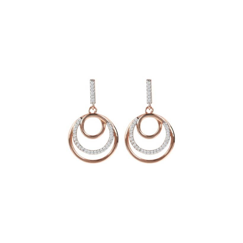 Boucles d'oreilles Bronzallure Miss en métal doré rose à l'or fin 18 carats