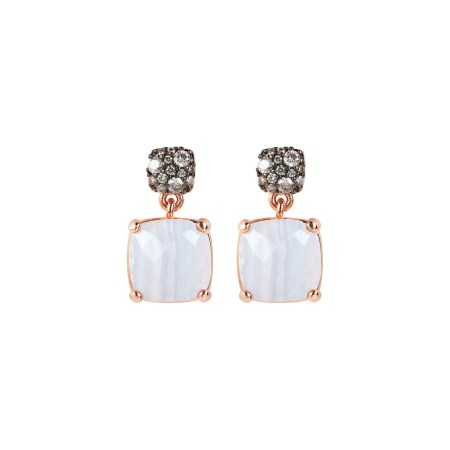 Boucles d'oreilles Bronzallure Preziosa en métal doré rose à l'or fin 18 carats