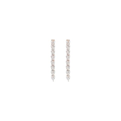 Boucles d'oreilles Bronzallure Altissima en métal doré rose à l'or fin 18 carats et oxydes de zirconium