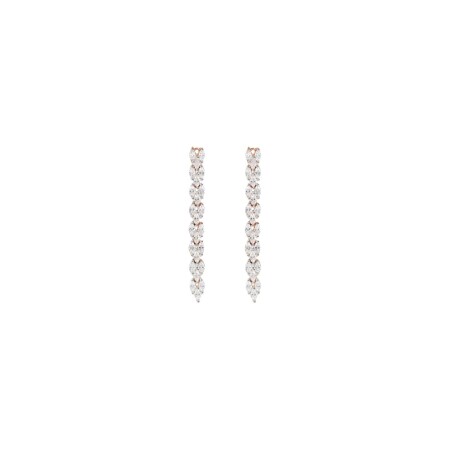 Boucles d'oreilles Bronzallure Altissima en métal doré rose à l'or fin 18 carats et oxydes de zirconium