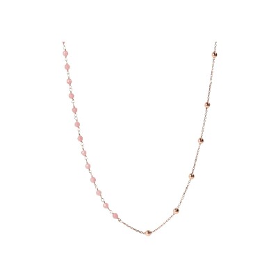 Collier Bronzallure Rosari en métal doré rose à l'or fin 18 carats et quartz