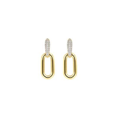 Boucles d'oreilles Bronzallure Golden en métal doré rose à l'or fin 18 carats et oxydes de zirconium