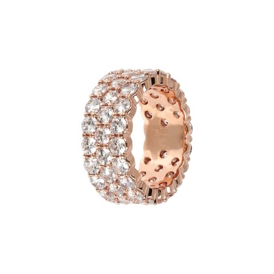 Bague Bronzallure Altissima en métal doré rose à l'or fin 18 carats et oxydes de zirconium, taille 56