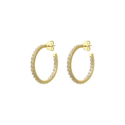 Boucles d'oreilles Bronzallure Golden en métal doré rose à l'or fin 18 carats et oxydes de zirconium