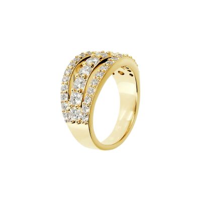 Bague Bronzallure Golden en métal doré rose à l'or fin 18 carats et oxydes de zirconium, taille 54