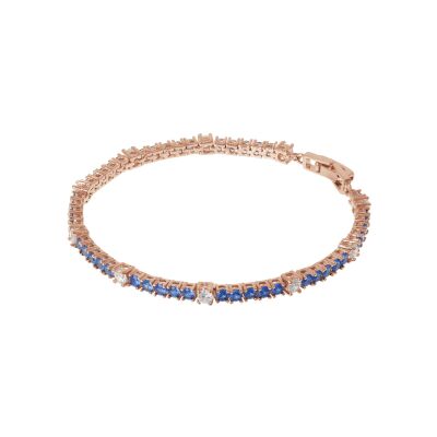 Bracelet Bronzallure Miss en métal doré rose à l'or fin 18 carats et zircon