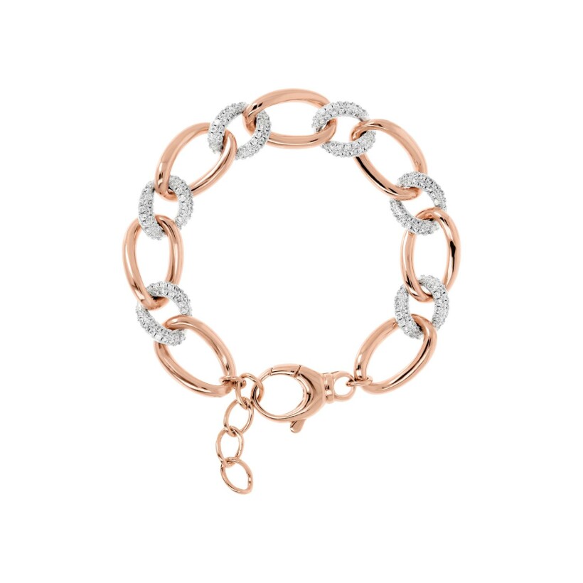 Bracelet Bronzallure Altissima en métal doré rose à l'or fin 18 carats