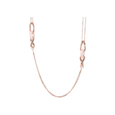Collier Bronzallure Felicia en métal doré rose à l'or fin 18 carats et quartz