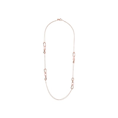Collier Bronzallure Felicia en métal doré rose à l'or fin 18 carats et quartz