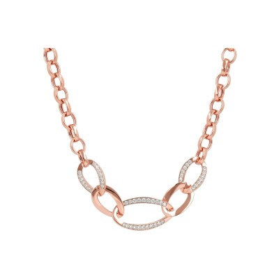 Collier Bronzallure Altissima en métal doré rose à l'or fin 18 carats et zircon