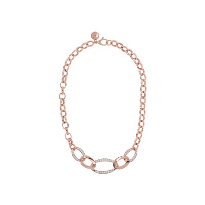 Collier Bronzallure Altissima en métal doré rose à l'or fin 18 carats et zircon
