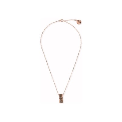 Collier Bronzallure Altissima en métal doré rose à l'or fin 18 carats et zircon