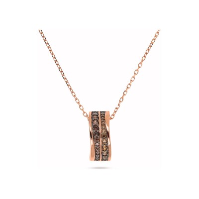 Collier Bronzallure Altissima en métal doré rose à l'or fin 18 carats et zircon